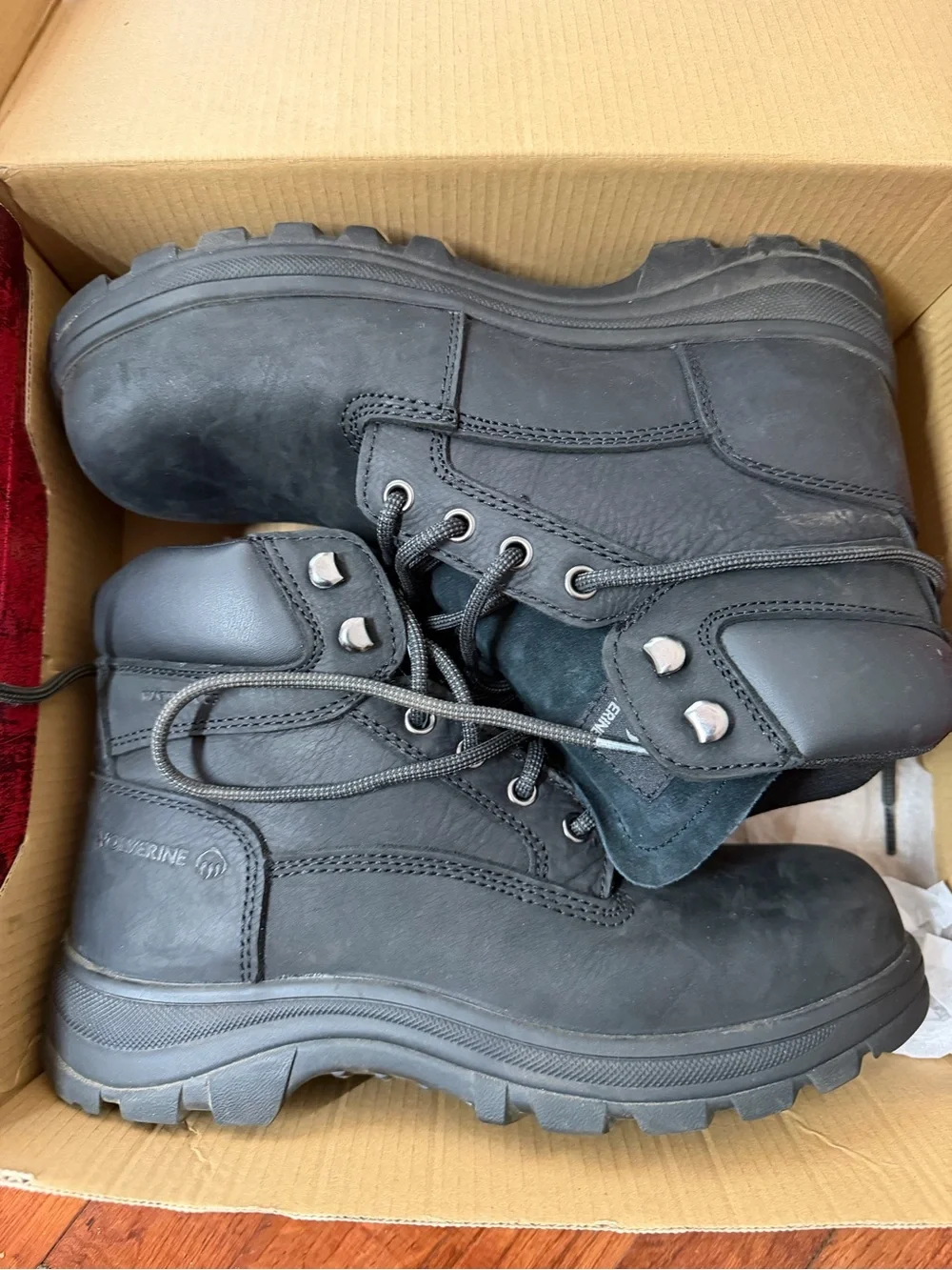 Wolverine Men’s Black Lace-Up Work Boots